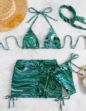 Set costum de baie Shein, mix culori
