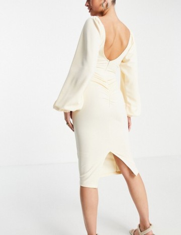 Rochie midi ASOS, crem