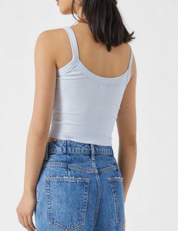 Top cu bretele subțiri Pull&Bear, bleu