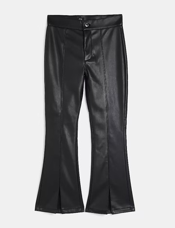 Pantaloni din imitatie de piele River Island, negru