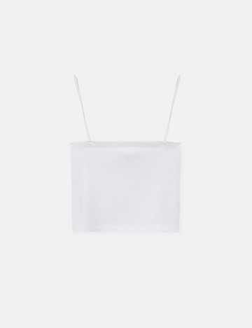 Top cu bretele subțiri Pull&Bear, alb