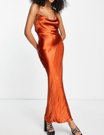 Rochie midi ASOS, cărămiziu