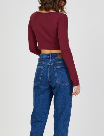 Bluză cu nasturi TALLY WEIJL, vișiniu